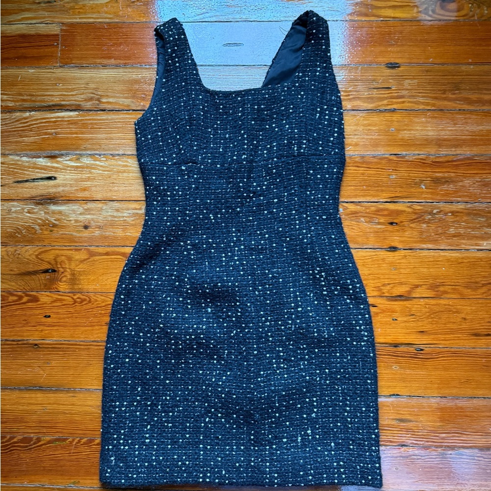 Elegant Black Tweed Dress
